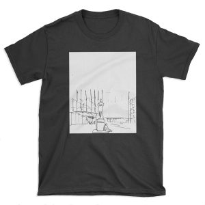 Homeless Man & Engels Statue, Manchester T-shirt Tee