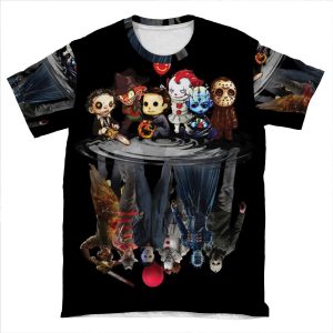Horror Movie Characters Shadow AOP T-shirt Tee