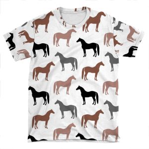 Horse Pattern AOP T-shirt Tee