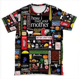 How I Met Your Mother Collage Poster Iconographic - Infographic AOP T-shirt Tee