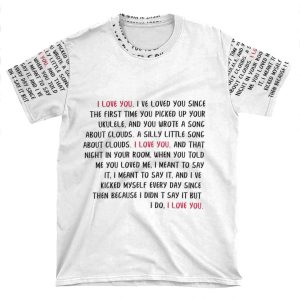 I Love You Speech Hsmtmts AOP T-shirt Tee