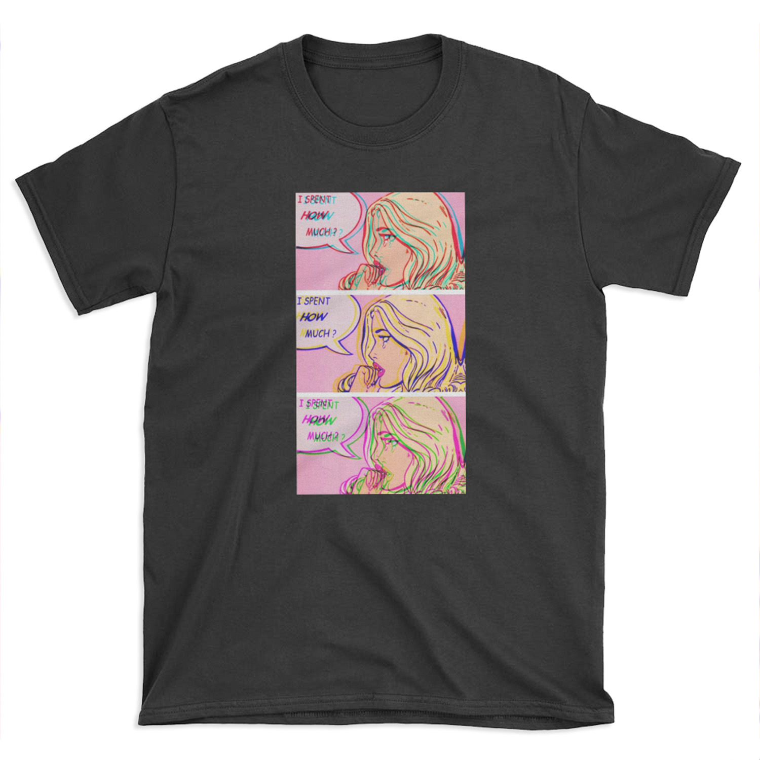 I Spent How Much Comic Pop Art Print T-shirt Tee