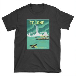 ICELAND : Vintage Travel and Tourism Advertising Print T-shirt Tee
