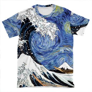 Iconic Starry Night Wave Of Kanagawa AOP T-shirt Tee