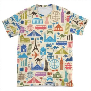 Icons Of Travel AOP T-shirt Tee