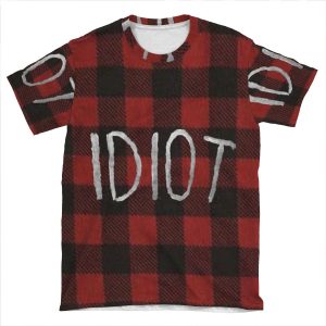 Idiot (Red Flannel) AOP T-shirt Tee