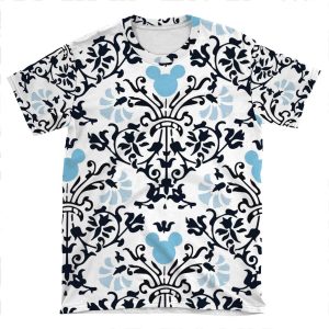 Indigo Hidden Character Pattern AOP T-shirt Tee