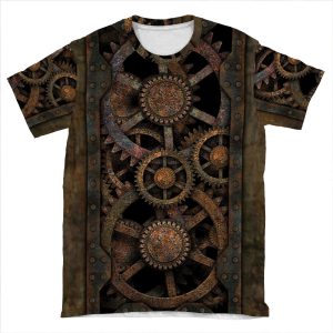 Infernal Steampunk Gears Vintage Steampunk S AOP T-shirt Tee