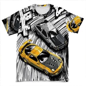 Initial D Style Artwork, Rx7 Vs Ae86 AOP T-shirt Tee