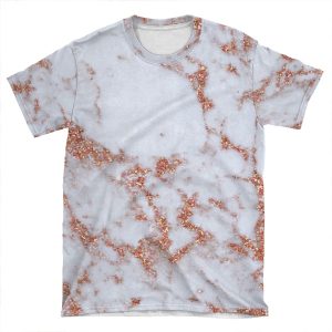 Intense Rose Gold Marble AOP T-shirt Tee