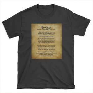 Invictus, Ernest Henley poem on parchment T-shirt Tee