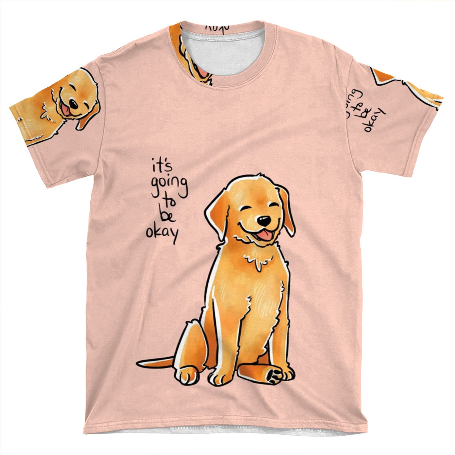 It Will Be Okay Puppy AOP T-shirt Tee