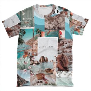 Italian Dreams Mediterranean Vogue Collage AOP T-shirt Tee