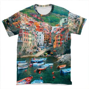 Italy. Cinque Terre Marina AOP T-shirt Tee