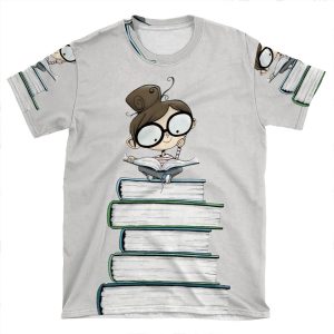 Itty Bitty Book Lover AOP T-shirt Tee