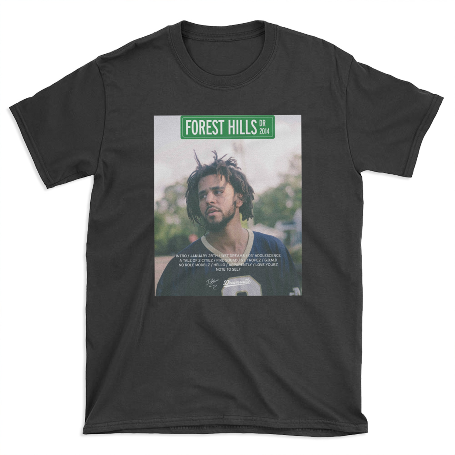 J Cole – 2014 Forest Hills Drive | Tracklist T-shirt Tee