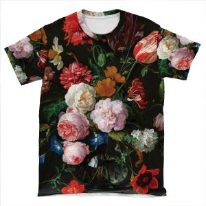 Jan Davidsz. De Heem 'Still Life With Flowers In A Glass Vase' AOP T-shirt Tee