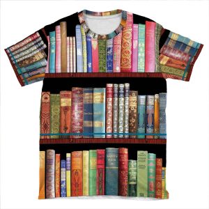 Jane Austen Antique Books, British Antique Books AOP T-shirt Tee