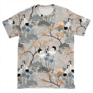 Japanese Garden Gray AOP T-shirt Tee