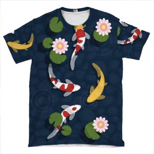 Japanese Koi Fish Pond AOP T-shirt Tee