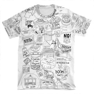 John Mulaney Doodle Design AOP T-shirt Tee