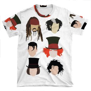 Johnny Depp - Famous Characters AOP T-shirt Tee