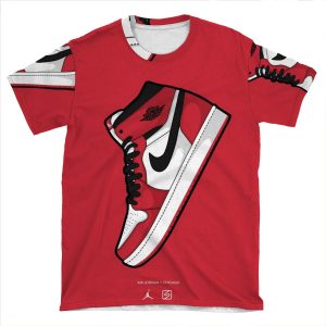 Jordan 1 Chicago Red Bg AOP T-shirt Tee