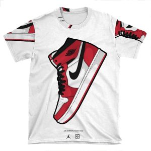 Jordan 1 Chicago Vector Art AOP T-shirt Tee