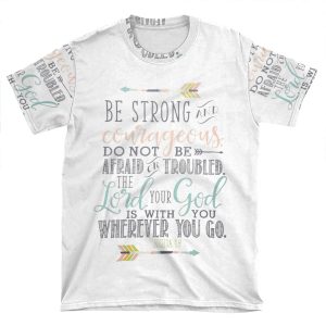 Joshua 1:9 Bible Verse AOP T-shirt Tee