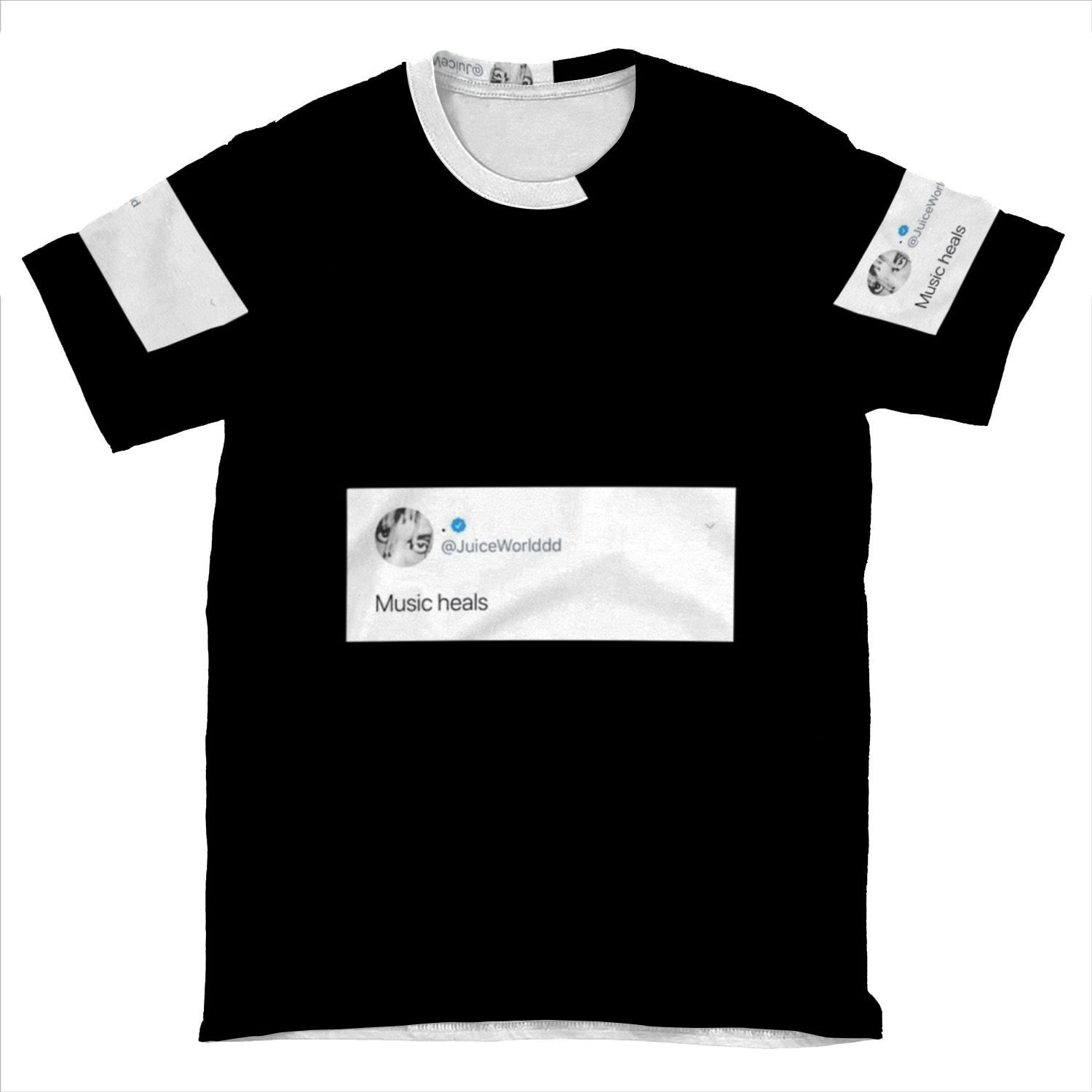 Juice Wrld Tweet, Music Heals AOP T-shirt Tee