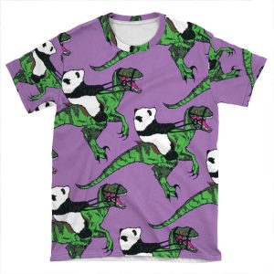 Jurassic Panda Logo Print AOP T-shirt Tee