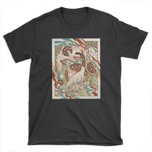 Jurassic Portal | Retro Rainbow Palette | Dinosaur Science Fiction Art T-shirt Tee