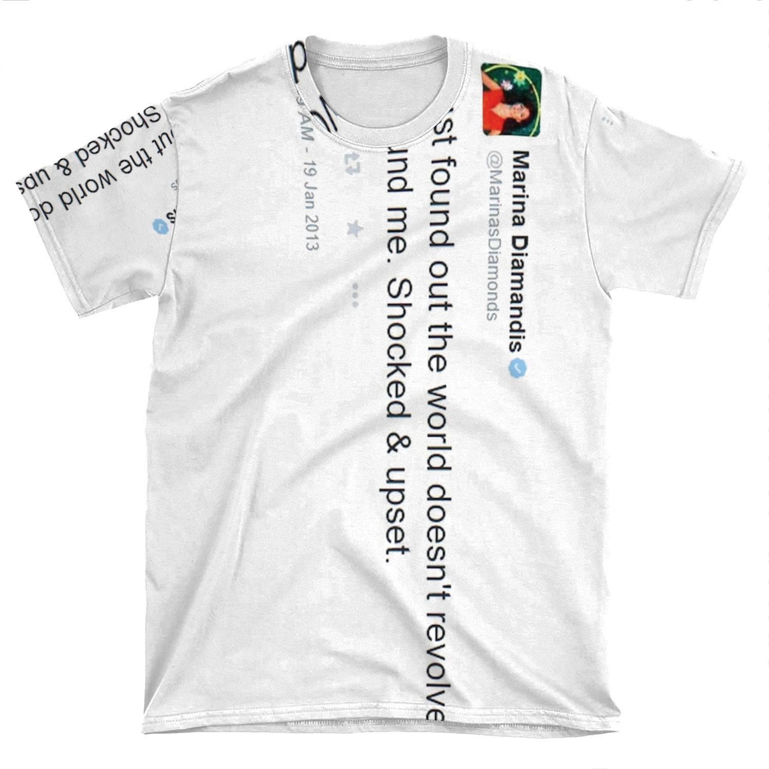 Just Found Out The World Doesn't Revolve Around Me. Shocked & Upset - Marina Diamandis AOP T-shirt Tee