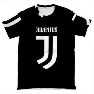 Juventus Logo Black And White AOP T-shirt Tee
