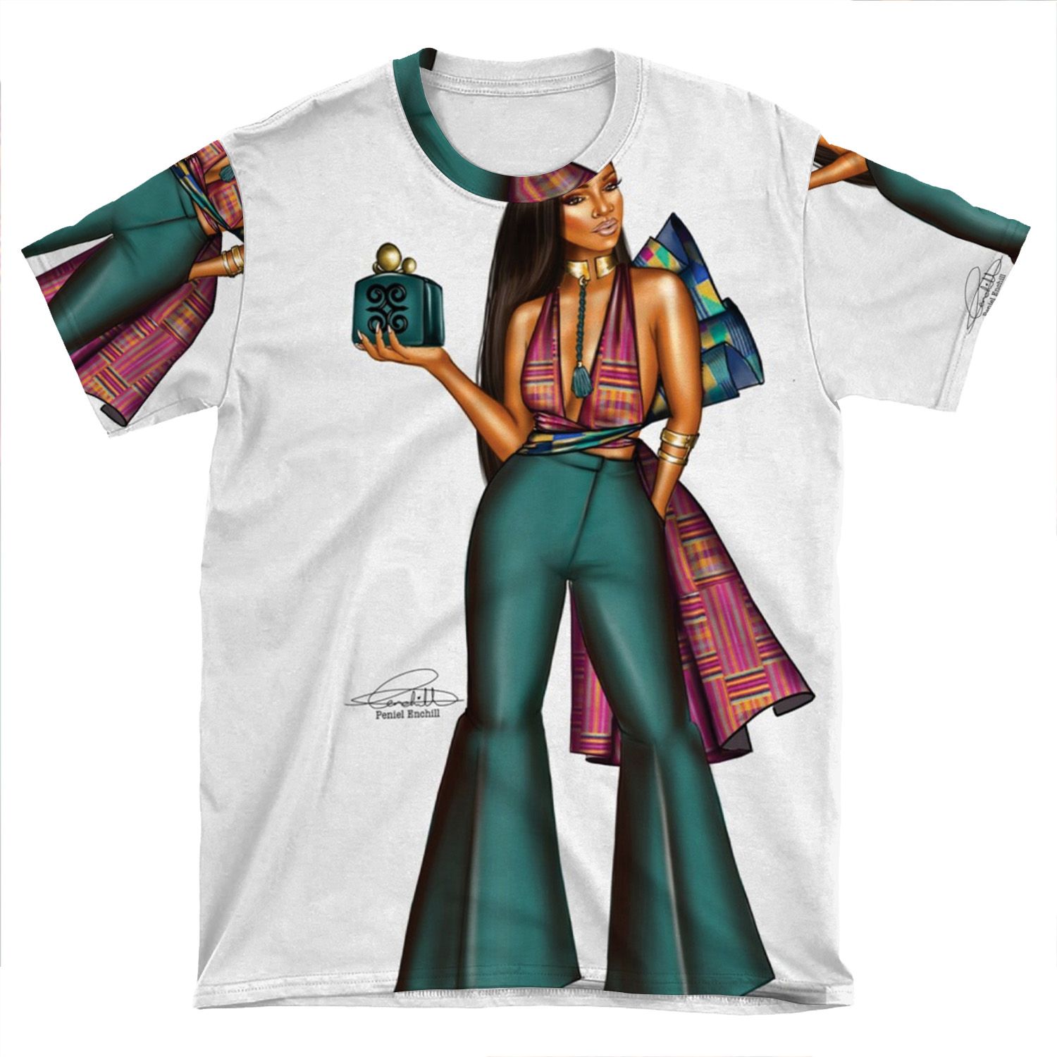 Kente Blu AOP T-shirt Tee