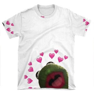 Kermit Heart Meme AOP T-shirt Tee