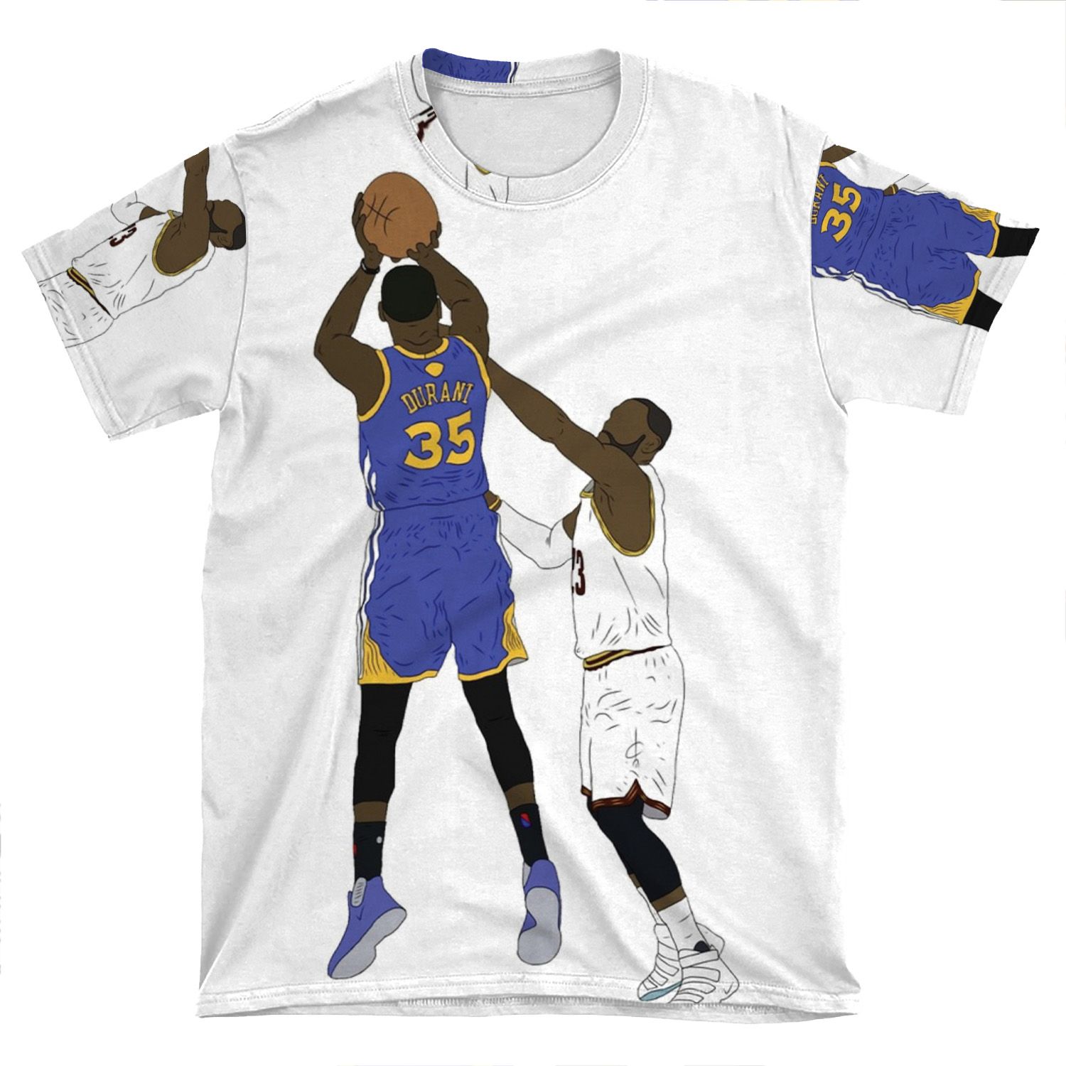 Kevin Durant Clutch Shot Over Lebron James AOP T-shirt Tee