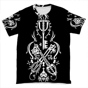 Kingdom Hearts - Black AOP T-shirt Tee