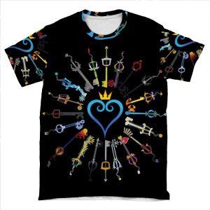 Kingdom Hearts Keyblades AOP T-shirt Tee