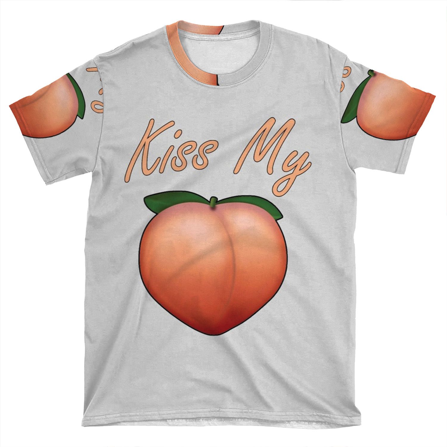 Kiss My Peachy Peach AOP T-shirt Tee