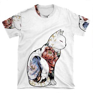 Kitsune Cat Tattoo AOP T-shirt Tee