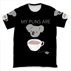 Koala Tea Puns AOP T-shirt Tee