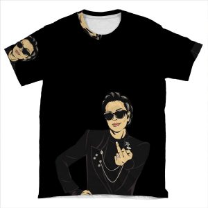 Kris Jenner Black AOP T-shirt Tee