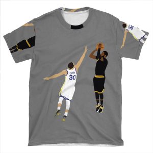 Kyrie Irving Clutch Shot Over Stephen Curry AOP T-shirt Tee