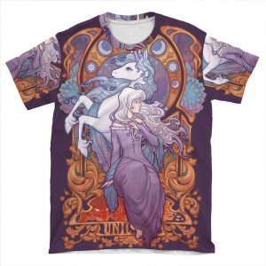 Lady Amalthea - The Last Unicorn AOP T-shirt Tee