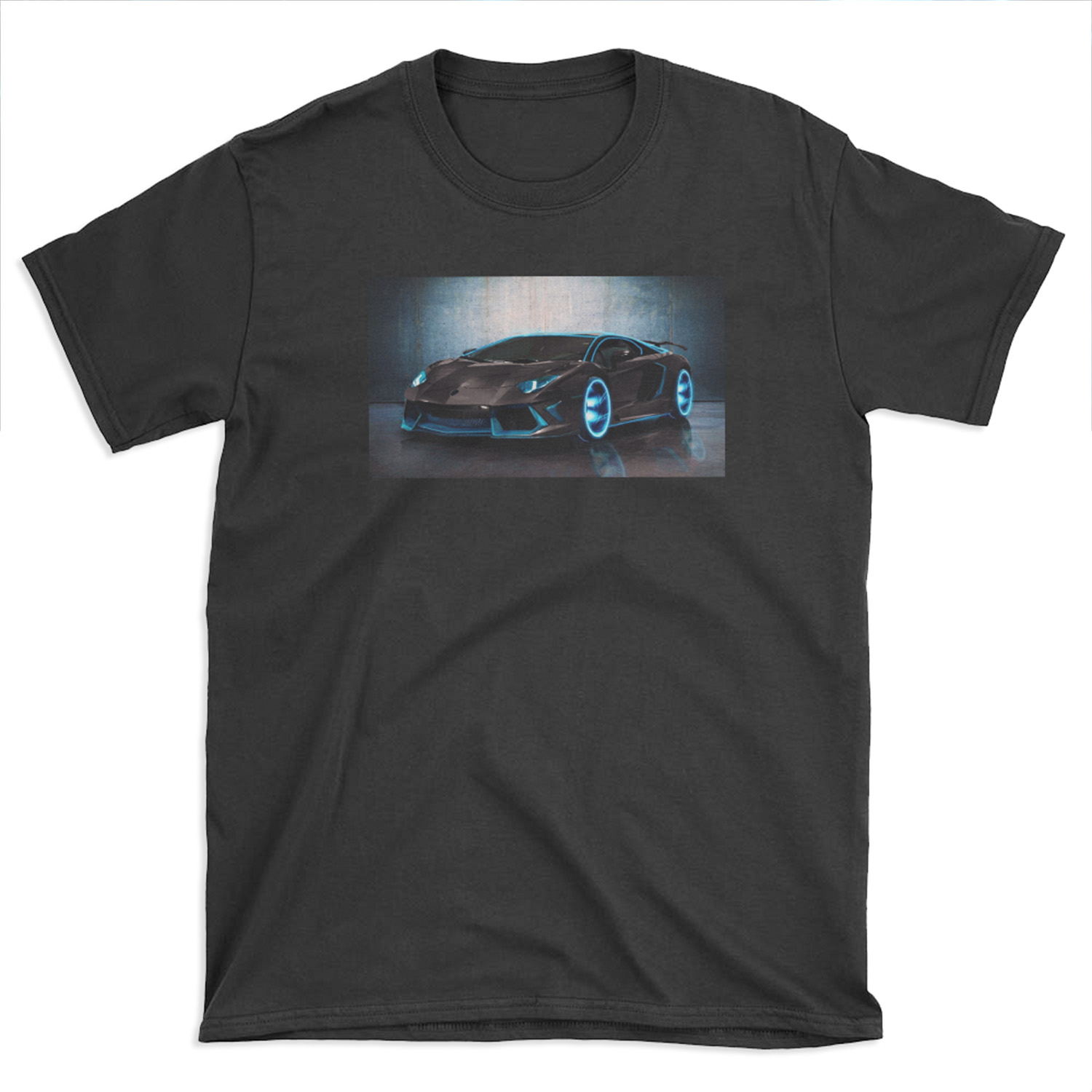 LAMBORGHINI AVENTADOR TRON BLUE T-shirt Tee
