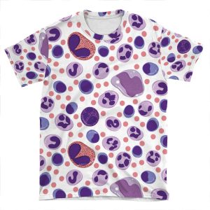 Large White Blood Cell Pattern AOP T-shirt Tee