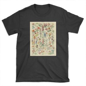 Larousse Vintage Botanical Wall Art Flower T-shirt Tee