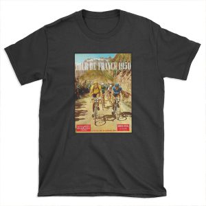 LE TOUR DE FRANCE; Vintage Bicycle Racing Print T-shirt Tee