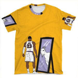 Lebron James Mirror Goat (Lakers) AOP T-shirt Tee